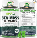 Sea Moss Gummies Sugar-Free Extra Strength Irish Moss Gel Supplement with Iodine Chlorophyll Unfiltered ACV D3 Burdock Root Bladderwrack for Immune Digestive Skin Hair Det❤️x Vegan 2Pack