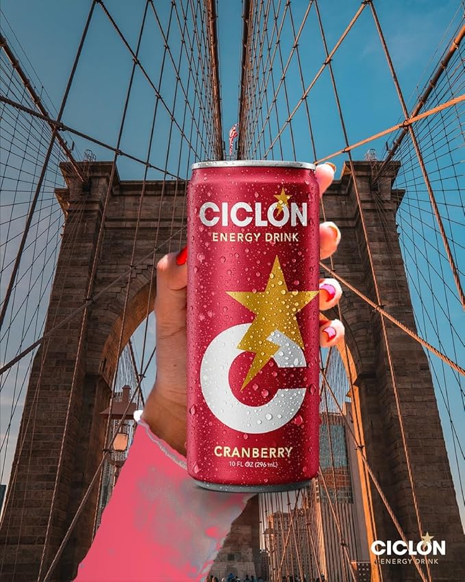 Ciclon Energy Drink Cranberry Flavor 24 Cans (10 Fl Oz)
