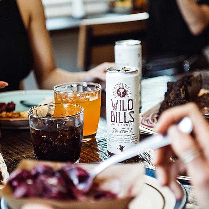 Wild Bill's Dr Bill Soda Classic Craft Soda Pop Soft Drinks Sodas Made with Pure Cane Sugar Caffeine Free NO High Fructose Corn Syrup Gluten Free Vegan Low Sodium 12 Oz 12 Pack