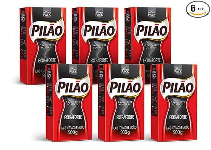 Cafe Pilao Extraforte Extra Strong Coffee 500gr 6 Pack