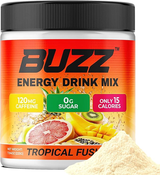 Energy Drink Powder - Energy Boost Drink Mix - Sugar-Free Energy with Antioxidants - Morning Kickstart and Sports Nutrition Endurance Product - 30 Servings 8 Ounces (Tropical Fusion)