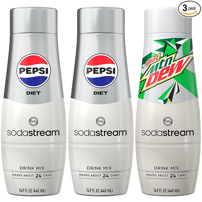 SodaStream Pepsi &amp MTN Dew Variety Pack Diet 440ml (Pack of 3)