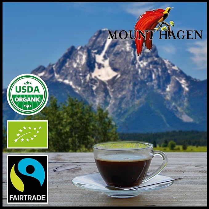 Mount Hagen Organic Freeze Dried Instant Coffee 7.05oz and Instant Espresso Ground Coffee 1.76oz Bundle