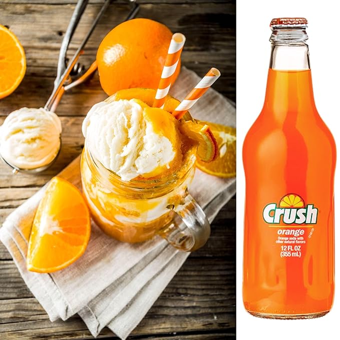 Crush Variety Pack | Most Popular Flavors | Real Cane Sugar | Caffeine Free | 12 oz Glass Bottles With Crazy Soda Pop Bottle Opener (6 Pack)