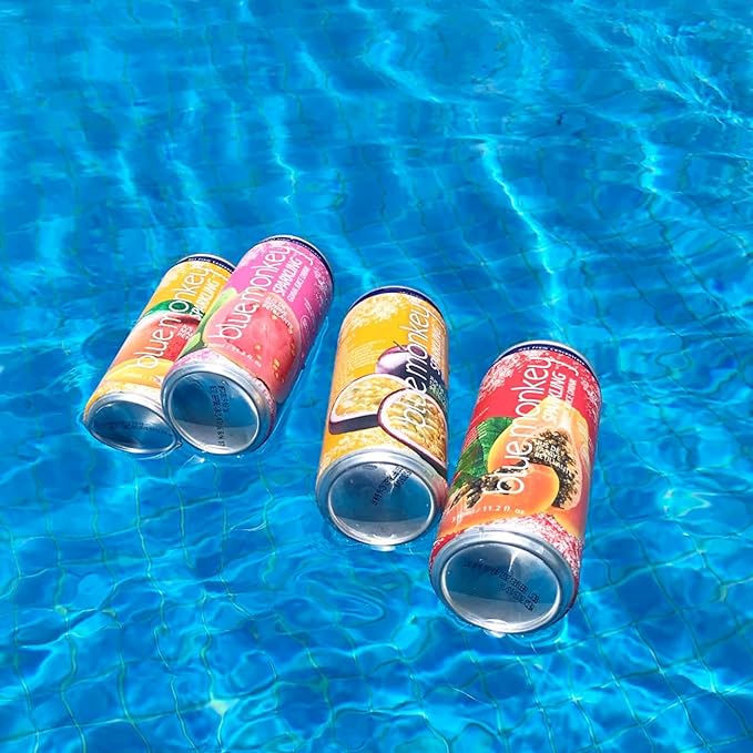 Blue Monkey Sparkling Pineapple Juice - Real Fruit Juice No Sugar Added All Natural Lightly Carbonated Halal Certified - Refreshing Tropical Sparkling Water Alternative - 11.2oz (330ml) 12 Pack