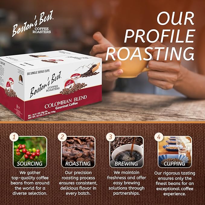 Boston’s Best - Colombian Blend Delectable Gourmet Coffee Bold Medium Roast Compatible with Keurig Coffee Maker - 1 Count (80 Single Serve Cups)