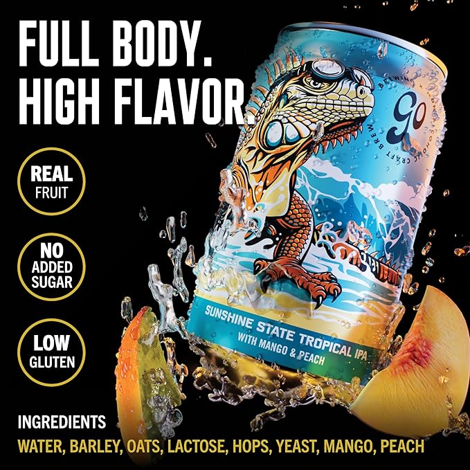 Go Brewing - IPA 12 Mixed Pack - Non Alcoholic Beer - Small Batch Brew - Low Calorie Drink - Featuring Double IPA Disarm Hazy Grapefruit &amp Tropical IPA - Low-Calorie NA Brew (12 oz 12 Pack)