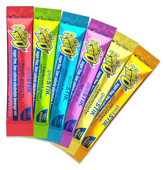 Zero Sugar Qwik Stik Bundle - Assorted Electrolyte Powdered Beverage Mix 10 oz Yield Per Unit - Pack of 300