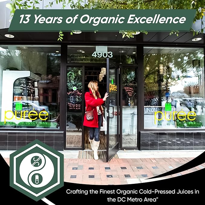 JRINK by Purée Super Green Juice Cold Pressed Organic Vegetable Blend Detox Drink Healthy Raw Greens Juice Cleanse No Preservatives Fresh Detox Cleanse 16oz HDPE Bottles Pack of 24
