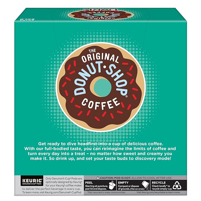 The Original Donut Shop Dark Keurig Single Serve K-Cup Pods Dark Roast Coffee Pods 32 Count