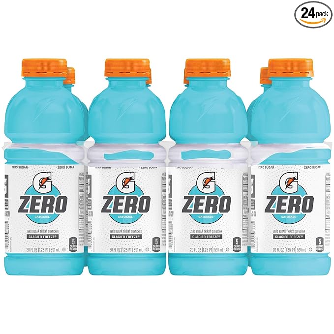 Gatorade Zero Sugar Thirst Quencher Glacier Freeze 20 Ounce 8 Count (Pack of 3)