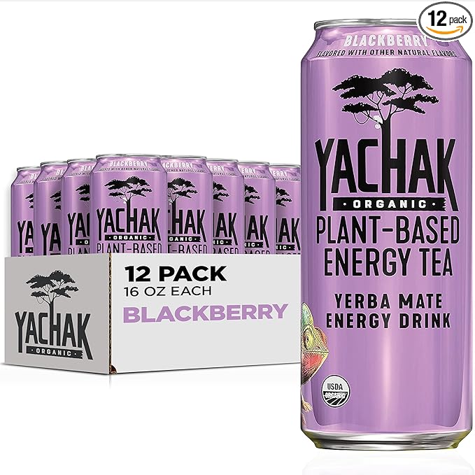 Yachak Yerba Mate Drink Blackberry 16 Fl Oz Cans Pack of 12