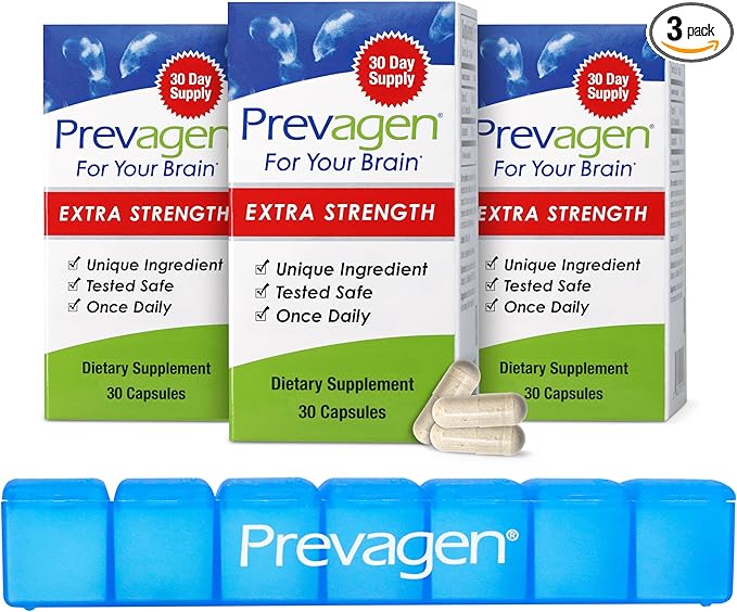 Prevagen Extra Strength - 90 Capsules (3 Month Supply) | Formulated for Your Brain | 20mg of Apoaequorin Plus Vitamin D3 with 7-Day Pill Minder