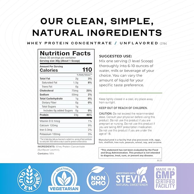 Muscle Feast Grass-Fed Whey Protein Concentrate Powder All Natural Hormone Free Pasture Raised Whey Protein Powder for Women &amp Men Clean Non-GMO &amp Gluten Free Whey Concentrate - Unflavored