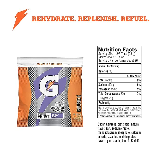 Gatorade Powder Bag Riptide Rush 1.31 Pound (Pack of 32)