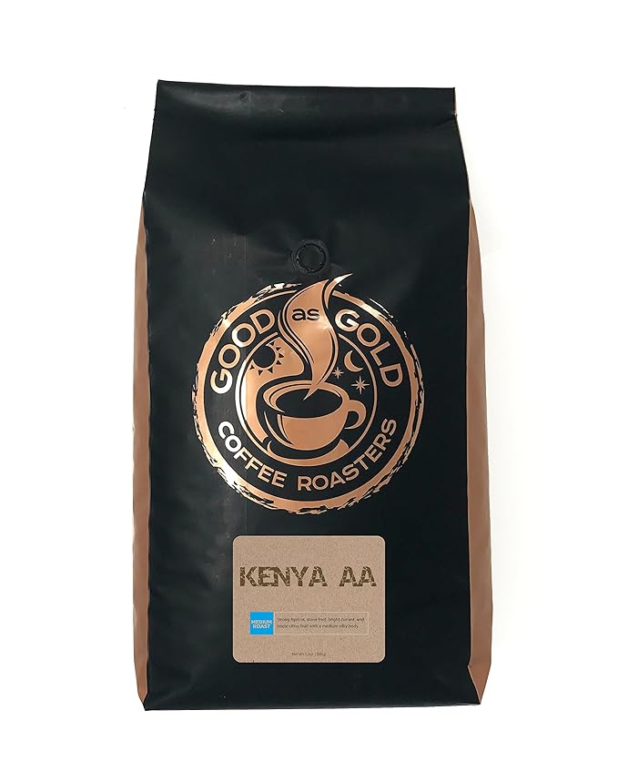 KENYA AA Ground Coffee Medium Roast 5 Pound Bulk Bag Ground Fresh To Order - Good As Gold Coffee Roasters