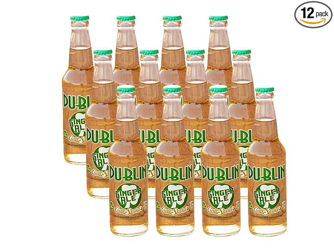 Dublin Bottling Works Craft Soda Pure Cane Sugar Made in Texas – Assorted 12-Pack – Premium Small-Batch Soda Gluten-Free Retro Artisanal Beverages (12 Pack Ginger Ale)