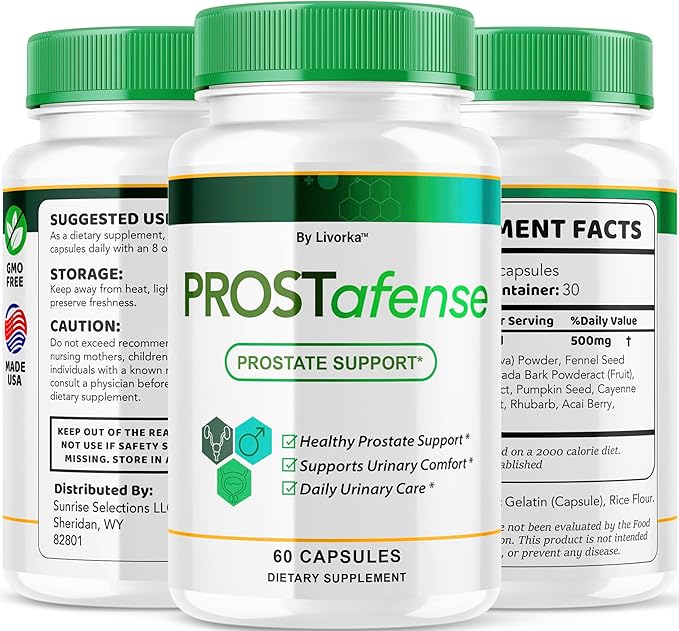 LIVORKA Prostafense Health Supplements for Men Capsules - Official Prostafense Pills All Natural Support Prostafence Maximum Strength Premium Formula for Daily Wellness 60 Capsules for 1 Month