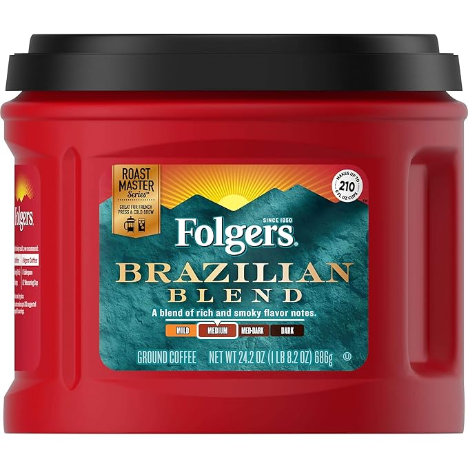 Folgers Brazilian Blend Medium Roast Ground Coffee 24.2 Ounces
