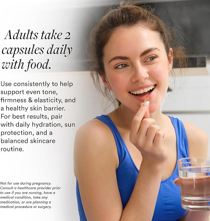 Organic Vegan Collagen Builder - Vitamin C Trans-Resveratrol and Astaxanthin Supplement for Whole Body Collagen Support - Skin Elasticity Hydration &amp Radiance - 60 Capsules
