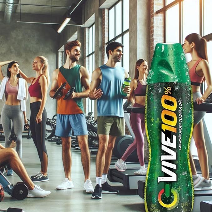 Generic Vive 100% - Bebida energizante por 380 ml - Incluye Paquete de 6 unidades - Energy drink 12.8 fl oz - Includes Pack of 6 - Importado de Colombia -