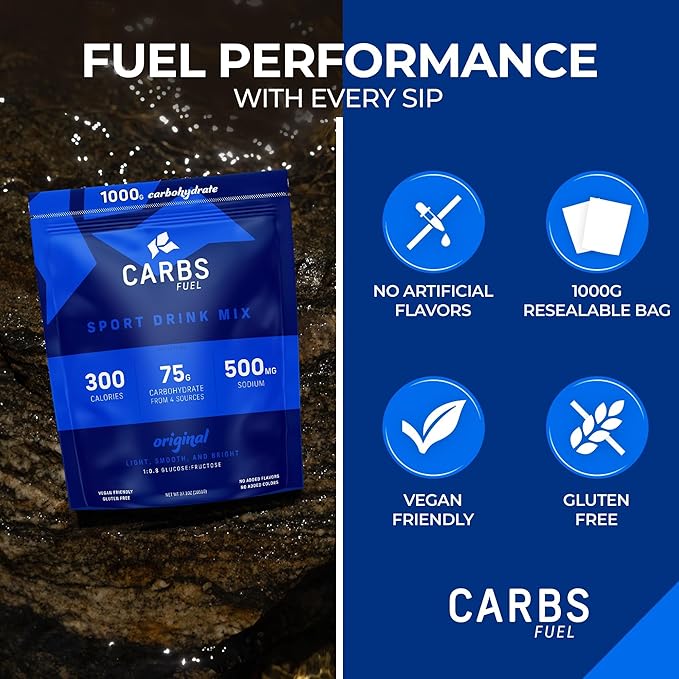 Original 1000g Sport Drink Powder - Pack of 2 | 75g Carbs 300 Calories 500mg Sodium Per Serving | No Preservatives High Carb Hydration Powder Mix | Light &amp Refreshing Flavor