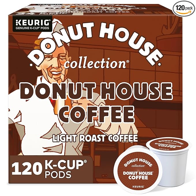 Donut House Collection Donut House Coffee Single-Serve Keurig K-Cup Pods Light Roast 120 Count (5 Boxes of 24 Pods)