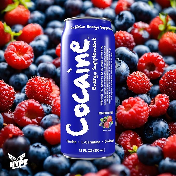 Hype Beverages Official Caffeinated Energy Drink - Healthy Energy Drinks with Taurine L-Carnitine Antioxidants Vitamins - 12 Oz Can - (Pack of 12 Mixed Berry) Preworkout Performance Caffeine Drin