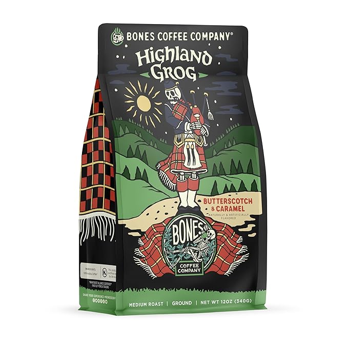 Bones Coffee Company Salty Siren With Highland Grog Ground Coffee 12 oz Bundle