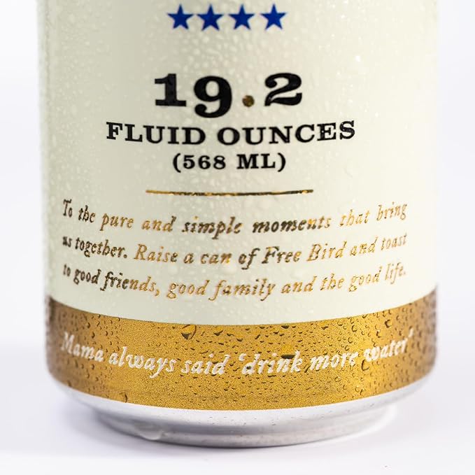 Free Bird Sparkling Southern Spring Water 12-Pack (19.2oz Tallboy Cans) – Unflavored Carbonated Zero Sugar Crisp &amp Bubbly Blue Ridge Mountain Water