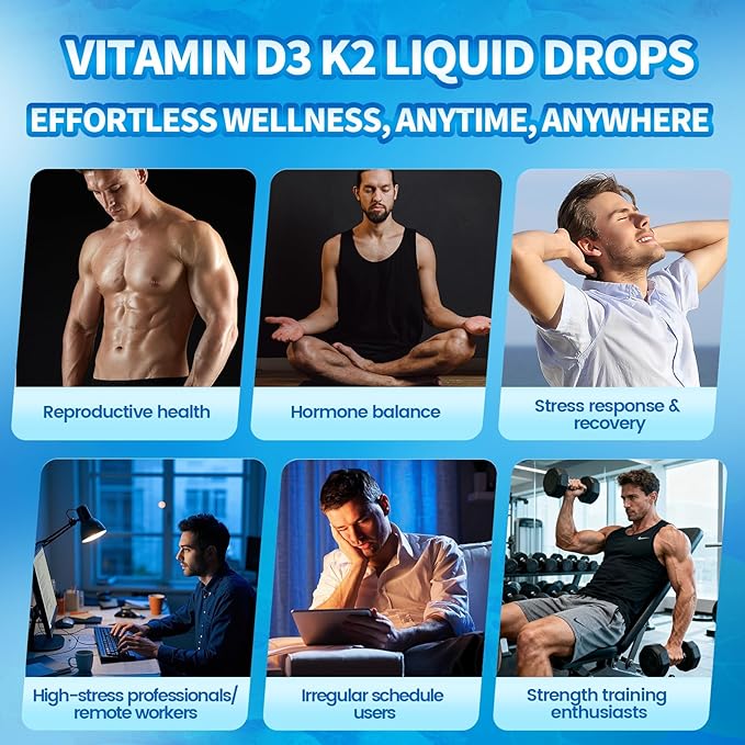 VivoNu Vitamin D Drops Vitamin D3 K2 for Immune Health Liquid Drops Supplement Organic &amp Non-GMO