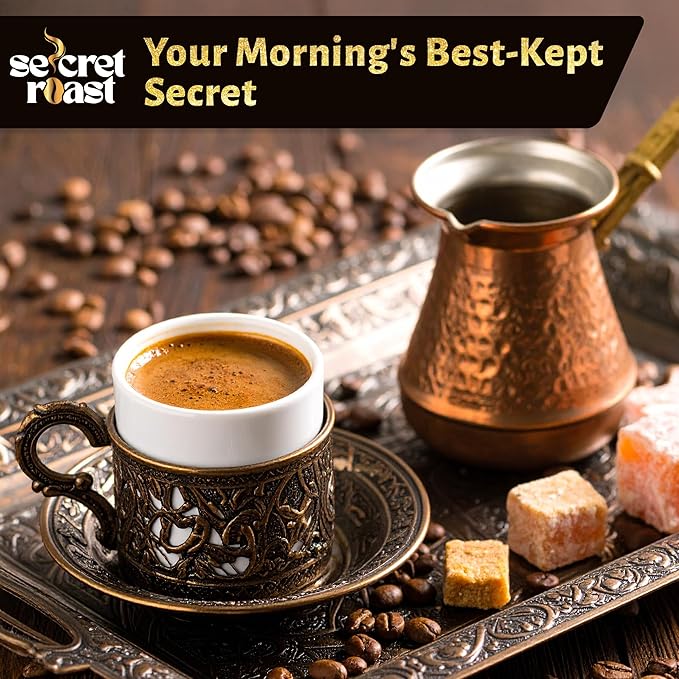 Secret Roast Ground and Roasted Turkish Coffee | Mediterranian Delight | 3.5 oz | Kosher | Pack of 12