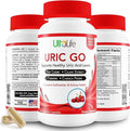 #1 URIC GO Uric Acid Cleanse Support Supplement for G.O.U.T - Natural Kidney Cleanse Detox Formula Chanca Piedra Celery Seed Tart Cherry Cranberry Pomegranate Turmeric Vegan Non-GMO 60 Capsules