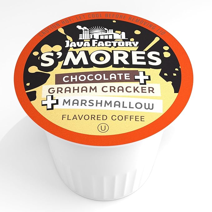 Java Factory Coffee Pods Chocolate Graham Cracker and Marshmallow Flavored Coffee for Keurig K-Cup Brewers S'mores 40 Count