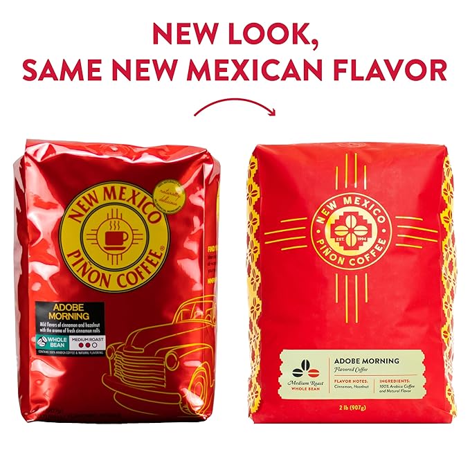 New Mexico Piñon Coffee Naturally Flavored Coffee (Adobe Morning Whole Bean 2 pound)