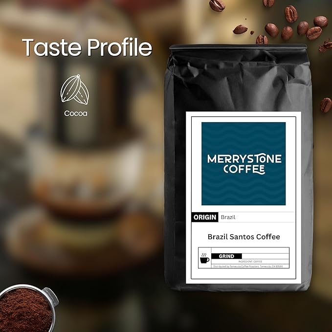 Merrystone Brazil Santos Single Origin Medium Roast Roasted to Order Coffee 12 oz Standard Grind