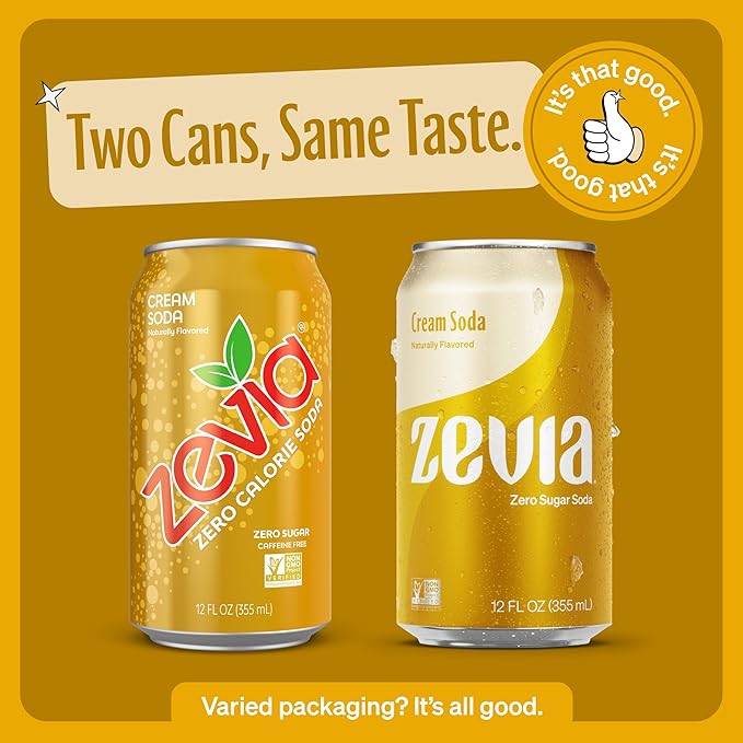 Zevia Zero Calorie Cream Soda 12 Ounce Cans (Pack of 20)