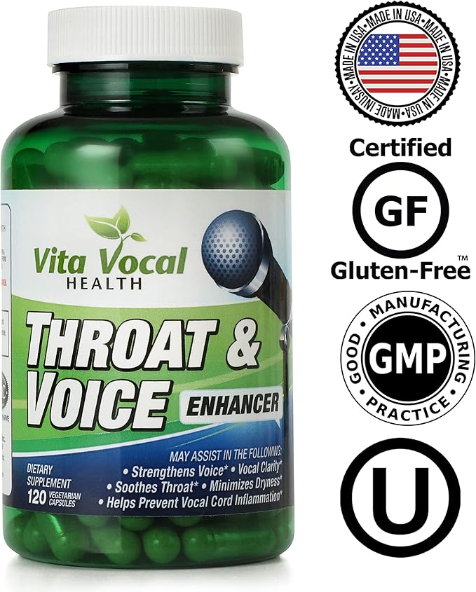 VitaVocal Throat &amp Voice Enhancer Eliminates or Reduces Hoarseness Restores Vocal Clarity Amazing Voice Remedy for Vocal Troubles for Singers Actors Public Speakers