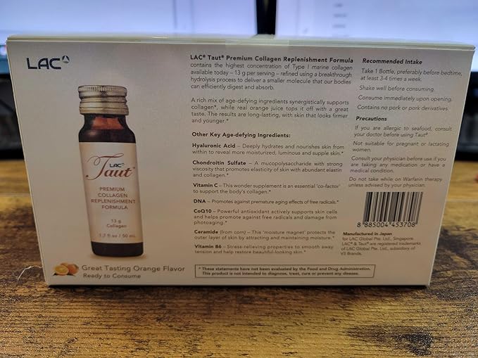 TAUT Liquid Collagen for Women – 13000mg Marine Collagen Drink with Hyaluronic Acid Grape Seed &amp Elastin – Visible Skin Hair &amp Joint Support – 2 Box (8 Bottles Each)