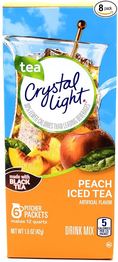 Crystal Light Peach Iced Tea Drink Mix 12-Quart Canister (Pack of 8)