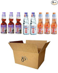RAMUNE Japanese Soft Drink Variety 8-Pack 6.76 Fluid Ounce Each (Orange(3)-Grape(3)-Original(2))