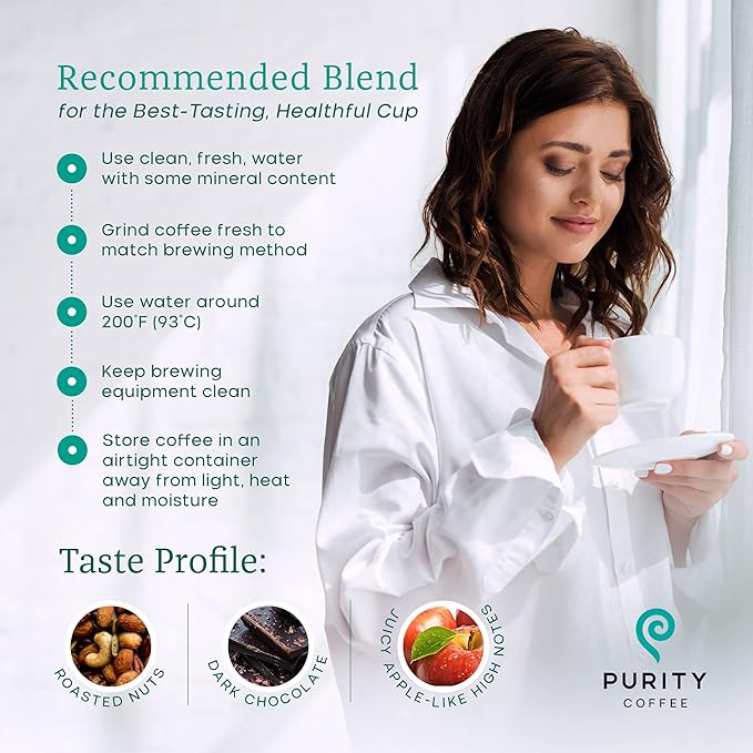 Purity Coffee FLOW Original Medium Roast Whole Bean (12oz Bag) | Specialty-Grade USDA Organic Arabica Blend | Third Party Tested for Mold Mycotoxins &amp Pesticides