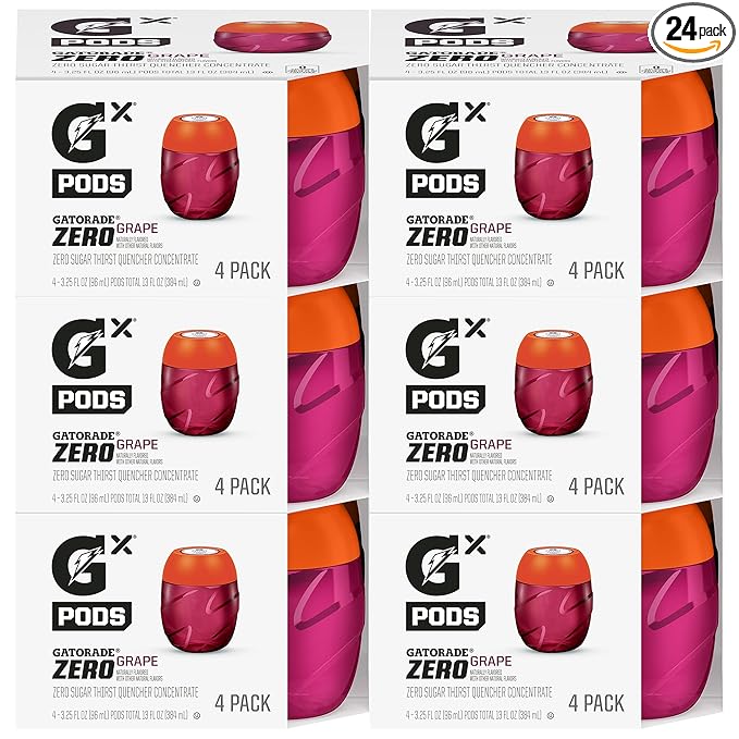 Gatorade Gx Hydration System Non-Slip Gx Squeeze Bottles Or Gx Sports Drink Concentrate Pods - 4 count (Pack of 6)