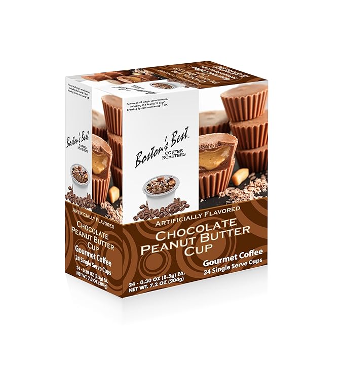 Boston’s Best Coffee -Chocolate Peanut Butter Flavored Coffee Delicious Gourmet Coffee Compatible with Keurig® Coffee Maker 1 Count (24 Single Serve Medium Roast Coffee Cups)