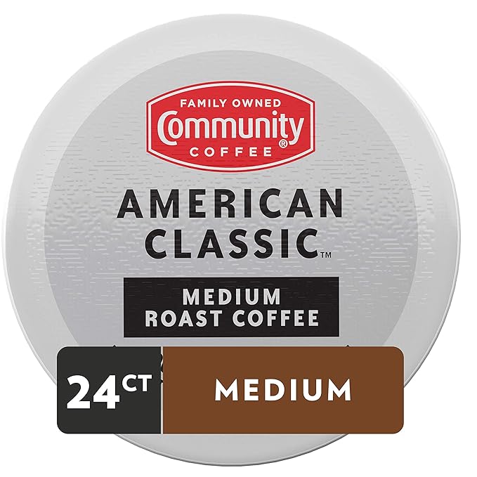 Community Coffee American Classic 24 Count Coffee Pods Medium Roast Compatible with Keurig 2.0 K-Cup Brewers 24 Count (Pack of 1)