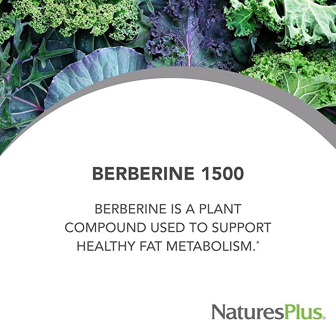 NaturesPlus PRO Berberine 1500 mg - 60 Tablets - Supports Healthy Metabolism - Non-GMO Vegan &amp Gluten Free - 30 Servings