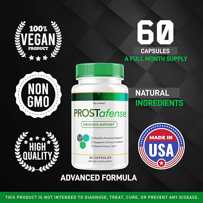 LIVORKA Prostafense Health Supplements for Men Capsules - Official Prostafense Pills All Natural Support Prostafence Maximum Strength Premium Formula for Daily Wellness 60 Capsules for 1 Month