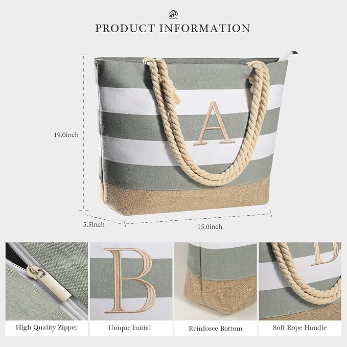 YOOLIFE Beach Bags for Women - Travel Canvas Beach Tote Pool Waterproof Bag Travel Essentials Gifts for Women Birthday