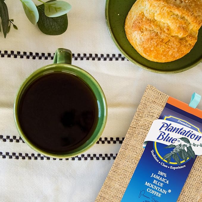 Plantation Blue 100% Blue Mountain Coffee Dark Roast Whole Bean Premium Jamaican Coffee 12oz