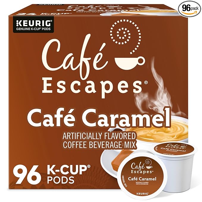 Cafe Escapes Cafe Caramel Keurig Single-Serve K-Cup Pods 96 Count